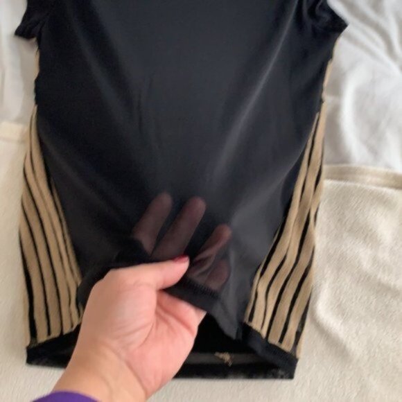 Embroidered Knit Top With Sheer Back - Picture 5 of 6